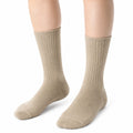 Textilsocken 35-38 Beige gerippt für Alltag