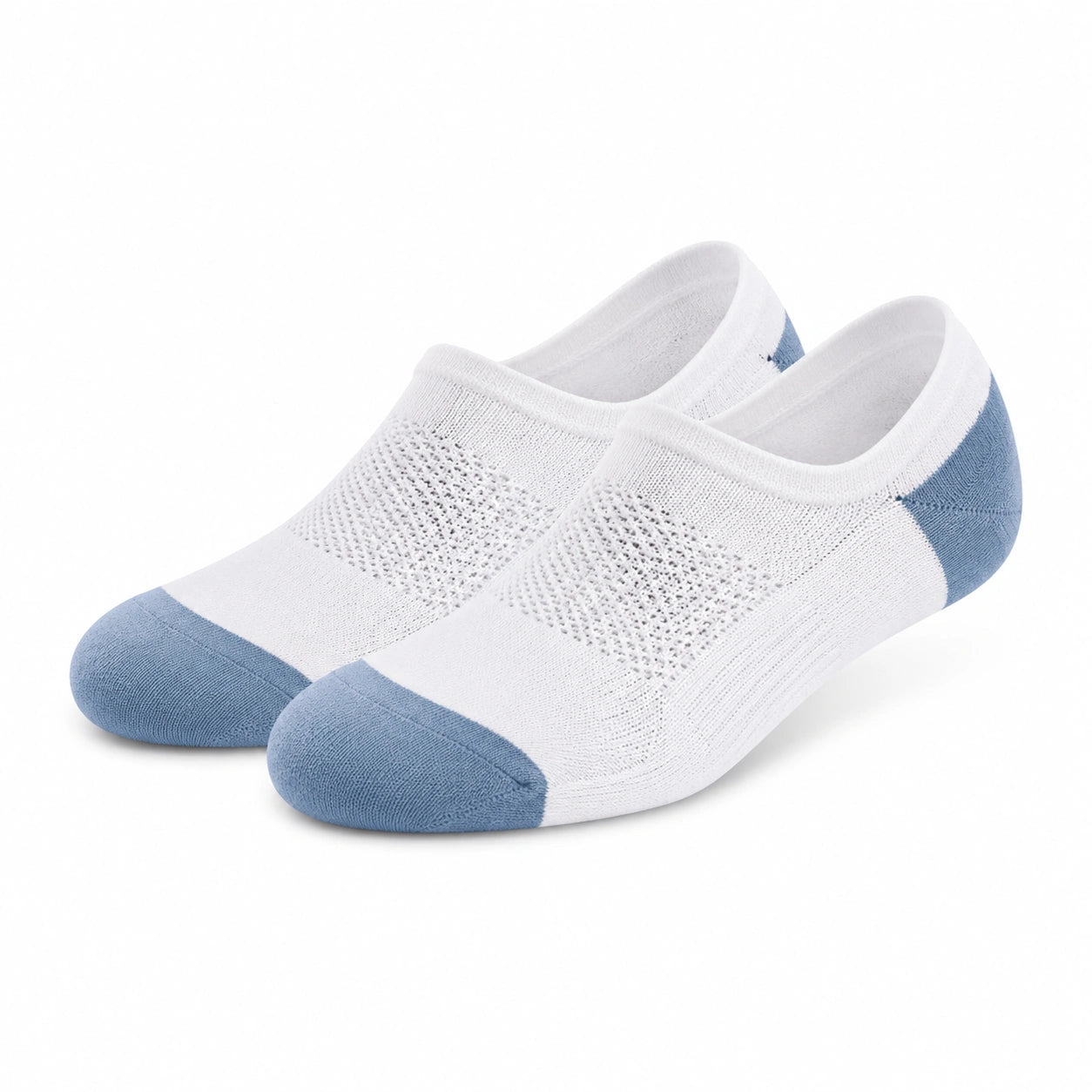 Sneakersocken 39-42 aus Textil Weiß/Hellblau atmungsaktiv