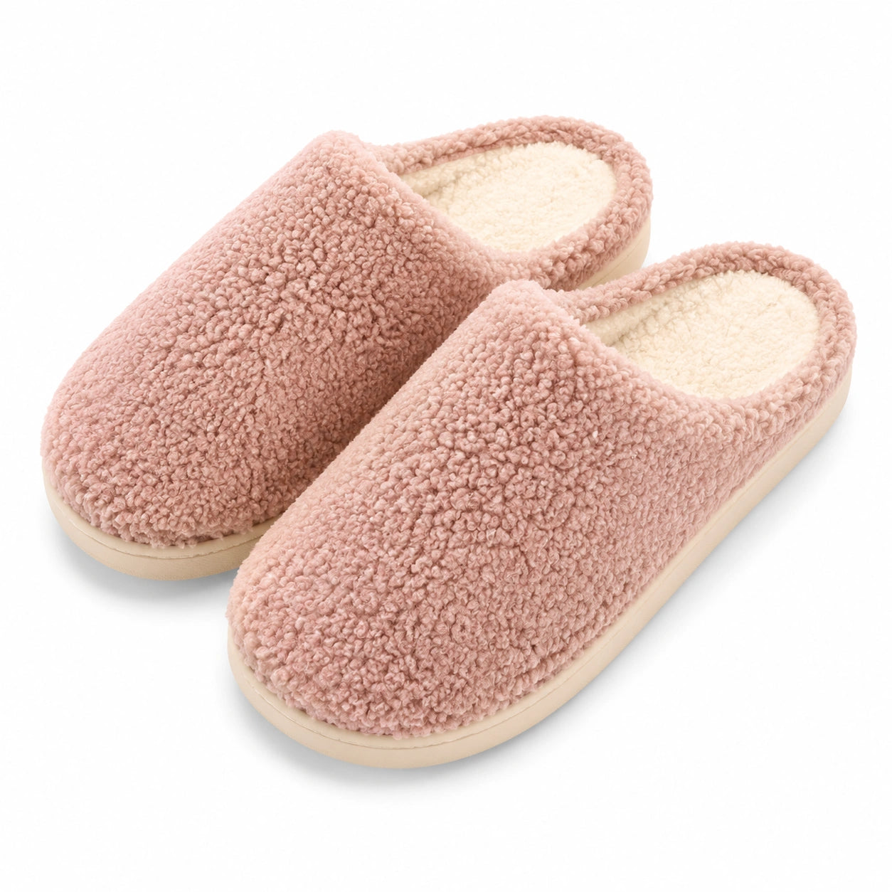 Hausschuhe Größe 38/39 aus Synthetiktextil Rosa mit Teddyfutter
