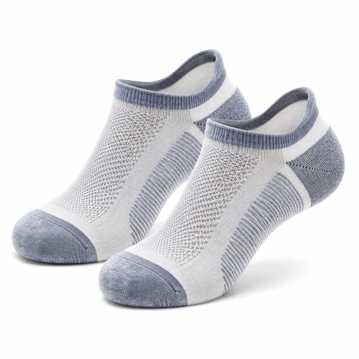 Sneakersocken Größe 39-42 aus Textil Weiß Grau atmungsaktiv für Alltag und Sport