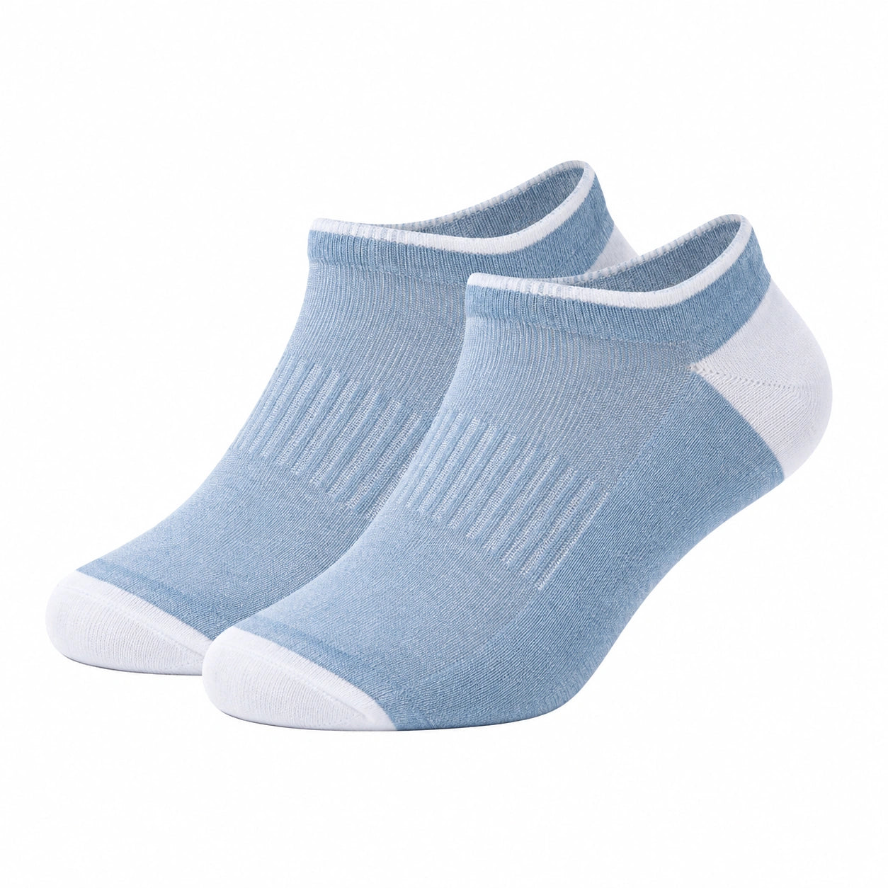 Sneakersocken 43-46 aus Textilfasern in Hellblau Weiß atmungsaktiv
