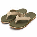 Zehentrenner 38/39 mit Textilriemen in Olivgrün Beige für Sommer Freizeit