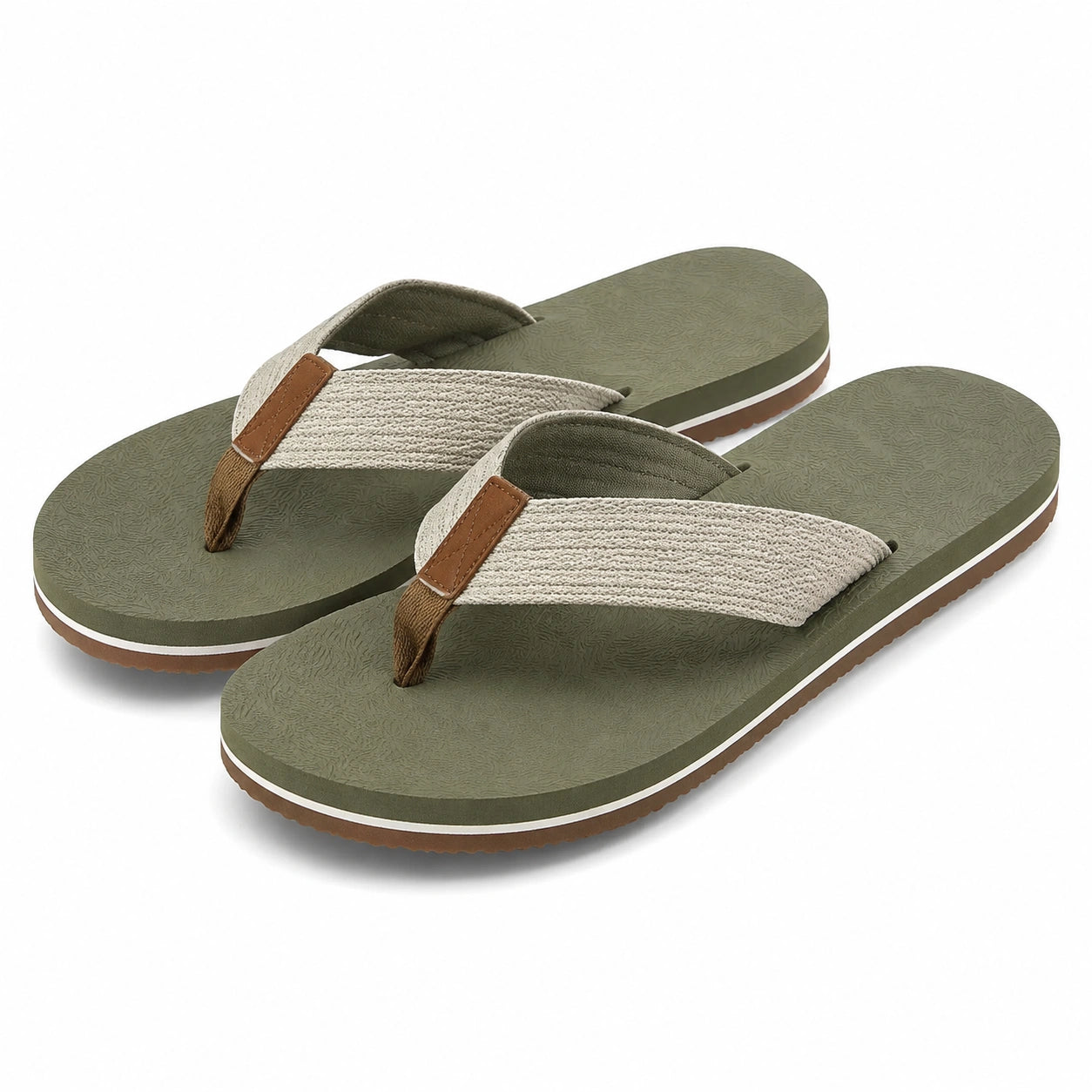 Zehentrenner 40/41 aus Textil und Synthetik in Olivgrün für Damen und Herren